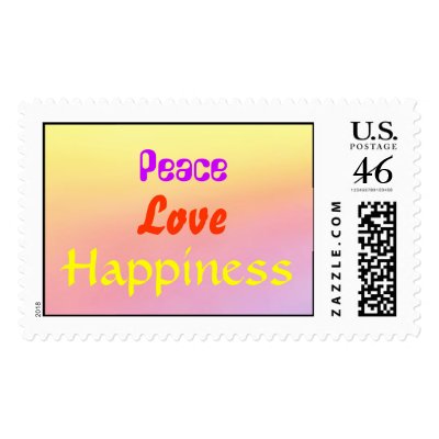 A Rainbow of Peace, Love and Happiness Stamp by safariwoman