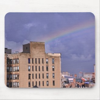 A rainbow over NYC's East River after a storm Mouse Pad