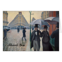 A Rainy Day in Paris by Gustave Caillebotte Greeting Card