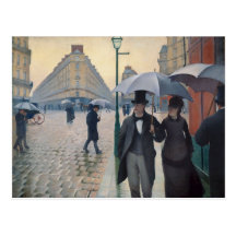 A Rainy Day in Paris by Gustave Caillebotte Postcards