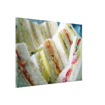 A range of sandwiches in display stretched canvas print