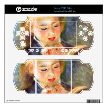 A reading girl1 by Pierre Renoir PSP Slim Skins