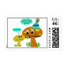 A Real Fun-Guy Mushroom Cartoon Stamps