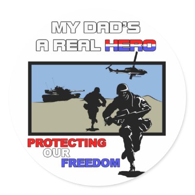 A Real Hero -  Military Round Sticker by Kids_Ink