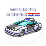 A Real Hero - Police Round Sticker