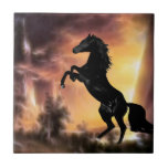 A rearing stallion at sunset tiles