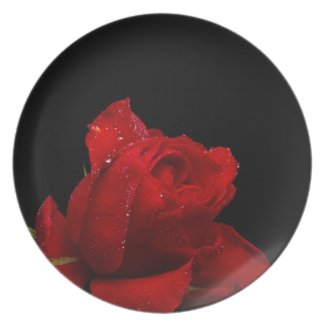 A Red Rose For You Party Plate