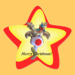 A reindeer star sticker