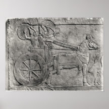 A relief depicting the Assyrian army in battle Posters