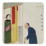 A Respectable Man Begging for Coins Sticker
