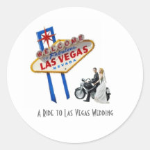 A Ride To Las Vegas Wedding Sticker