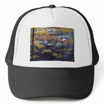 A River in Autumn Mesh Hats by naturetees
