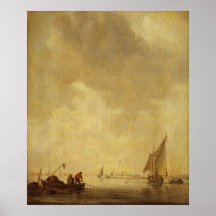A River Scene, with Fishermen Laying a Net, 1638 Posters
