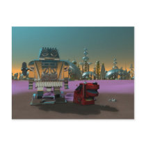 A Robot and His Dog Postcard