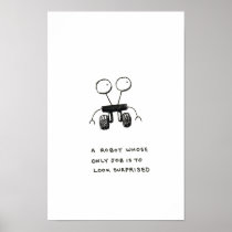 A robot whose only job is to look surprised posters