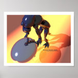 A robot's reflection print