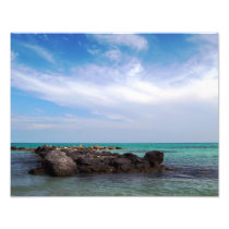 A Rock Island off of Bahamas Beach Photographic Print