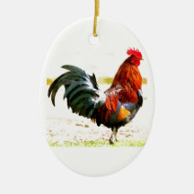 A Rooster Christmas Tree Ornament
