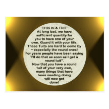 A Round Tuit ~ postcard