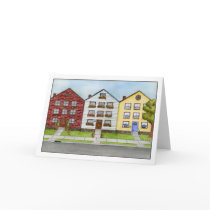 A Row Of Houses Card by 13BlackCatsDesigns A Row Of Houses Card