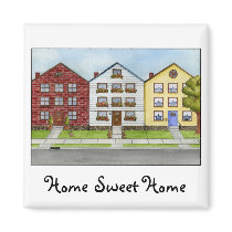 A Row Of Houses Magnet