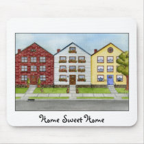 A Row Of Houses Mousepad by 13BlackCatsDesigns A Row Of Houses Mousepad