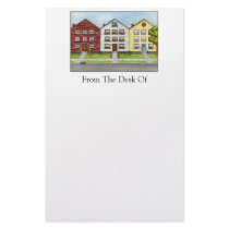 A Row Of Houses Stationery