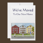 A Row Of Houses We've Moved Announcement invitations