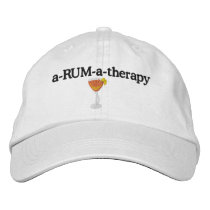 a-RUM-a-therapy Orange Rum Blossom Cap Embroidered Hats