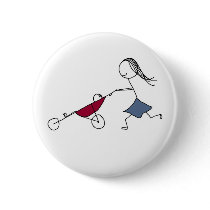 A running mommy is a happy mommy pinback button