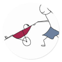 A running mommy is a happy mommy round sticker