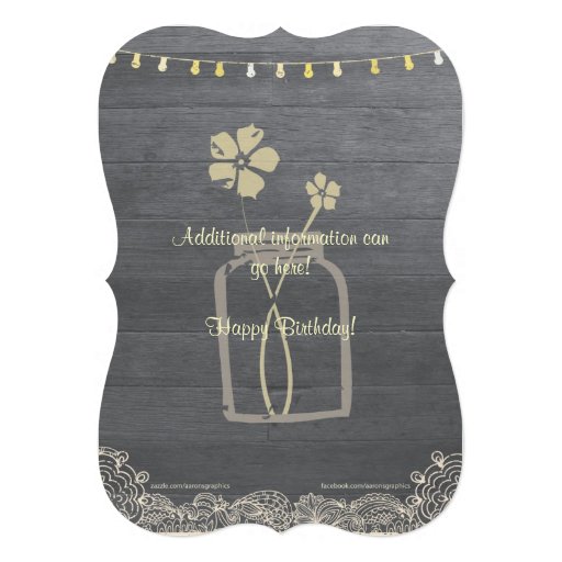 A Rustic Mason Jar Birthday Party Invitation