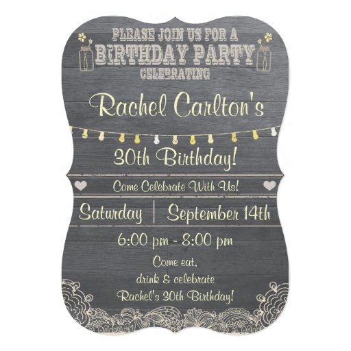 A Rustic Mason Jar Birthday Party Invitation