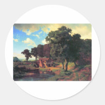 A rustic mill by Bierstadt Round Sticker