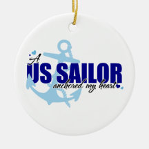 A Sailor Anchored my Heart Christmas Ornaments