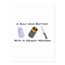 A Salt And Battery With A Deadly Weapon Postcard