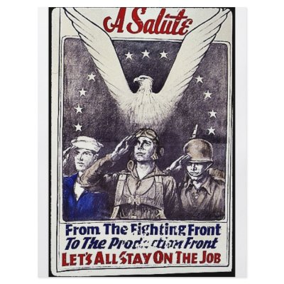 A Salute, Let's All Stay On The Job Custom Flyer by ww2posters