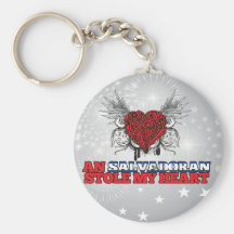 A Salvadoran Stole my Heart Keychains