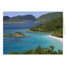 A scenic of Caneel Bay from a road at St. John Cards