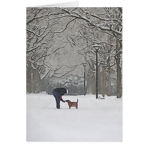 a scoop of snow greeting card
