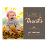 A Season of Thanks Thanksgiving Photo Card postcards