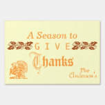 A season to give thanks yard sign