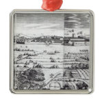 A Section of a Map of Milan, 1640 Christmas Ornaments
