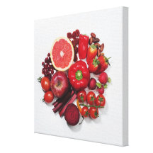 A selection of red fruits & vegetables. gallery wrapped canvas