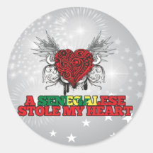 A Senegalese Stole my Heart Round Sticker
