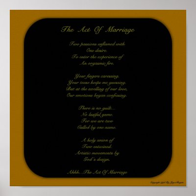 A Sexually Intimate Love Poem For Married Couples Print by wordical