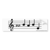 A SHARP BABE musical notes bumper sticker bumper stickers