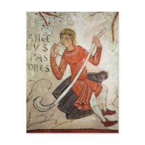 A shepherd playing a flageolet postcards