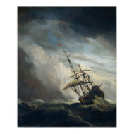 A Ship in Need in a Raging Storm print