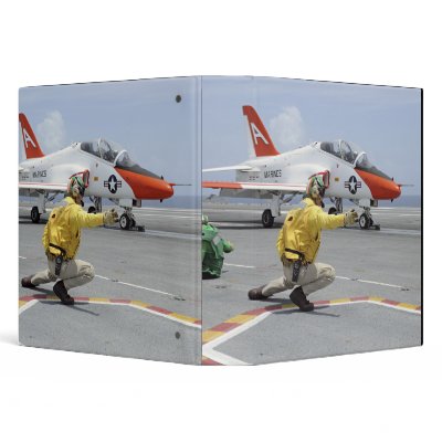 A shooter aboard the aircraft carrier 3 ring binder by stocktrek